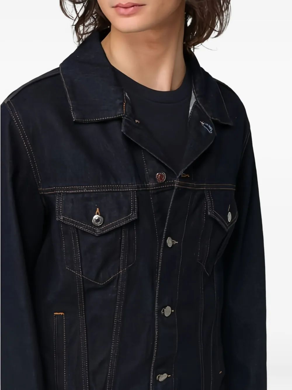 MSGM Denim jack met knopen Blauw