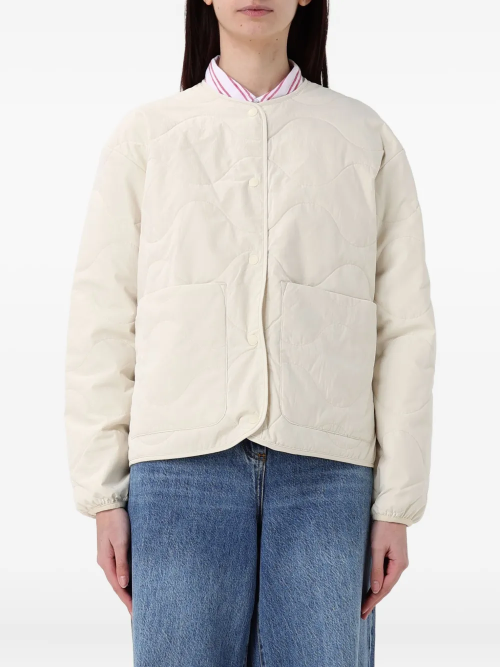 Save The Duck quilted loop jacket | Neutrals | Image 1