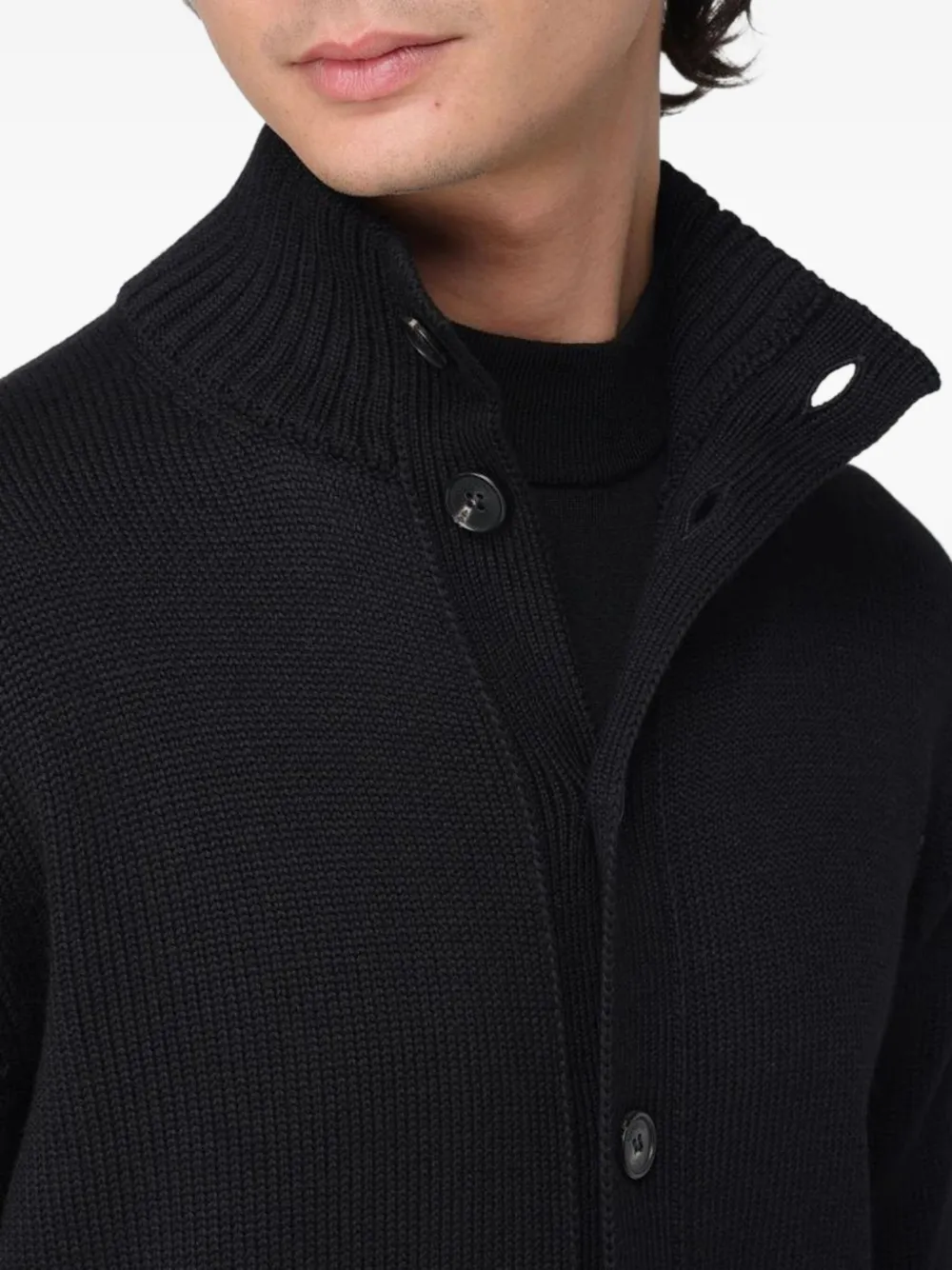 Zanone Vest van wolblend Zwart