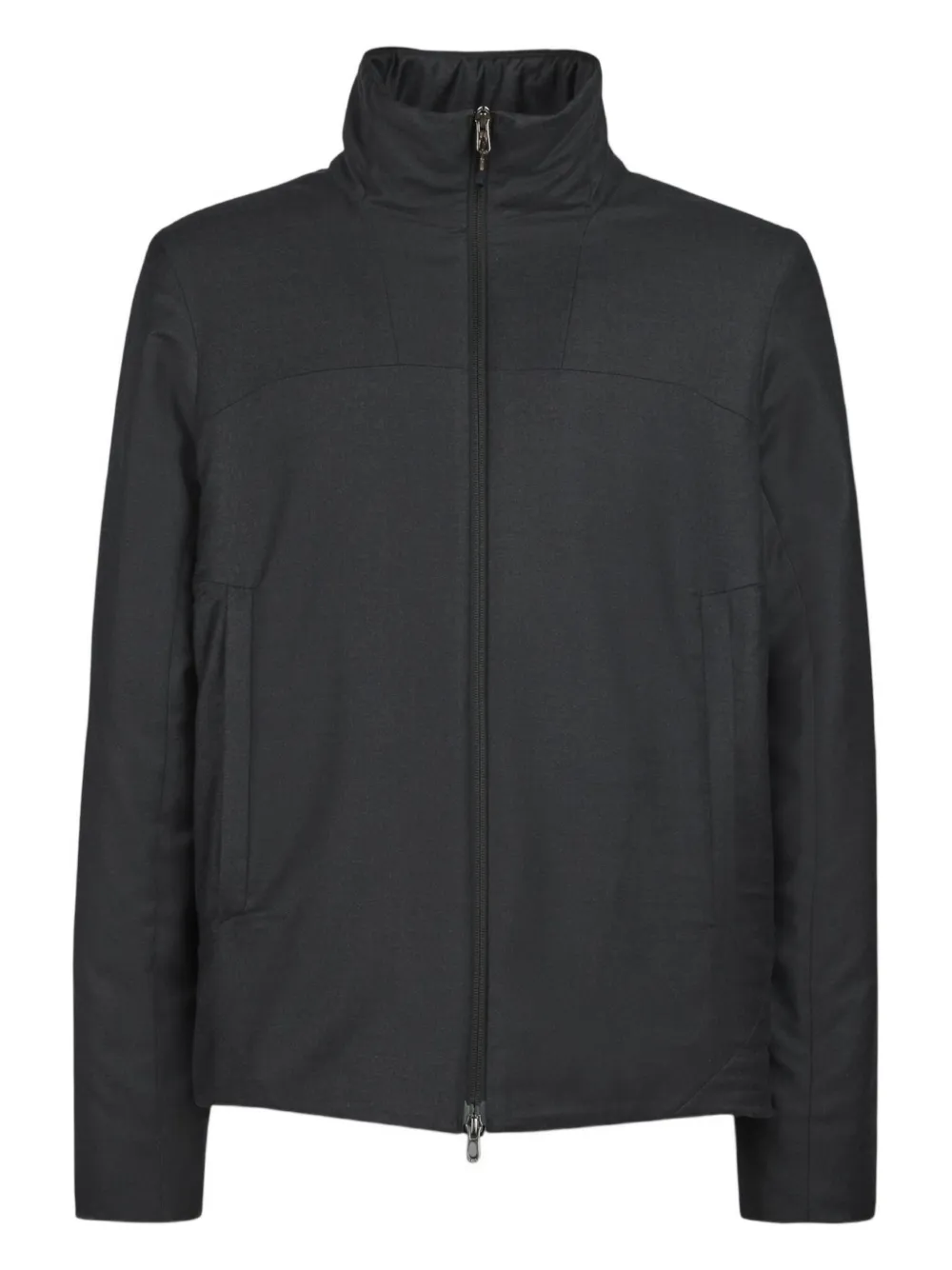 Sease Padded Virgin Wool And Silk-blend Flannel Jacket In Black