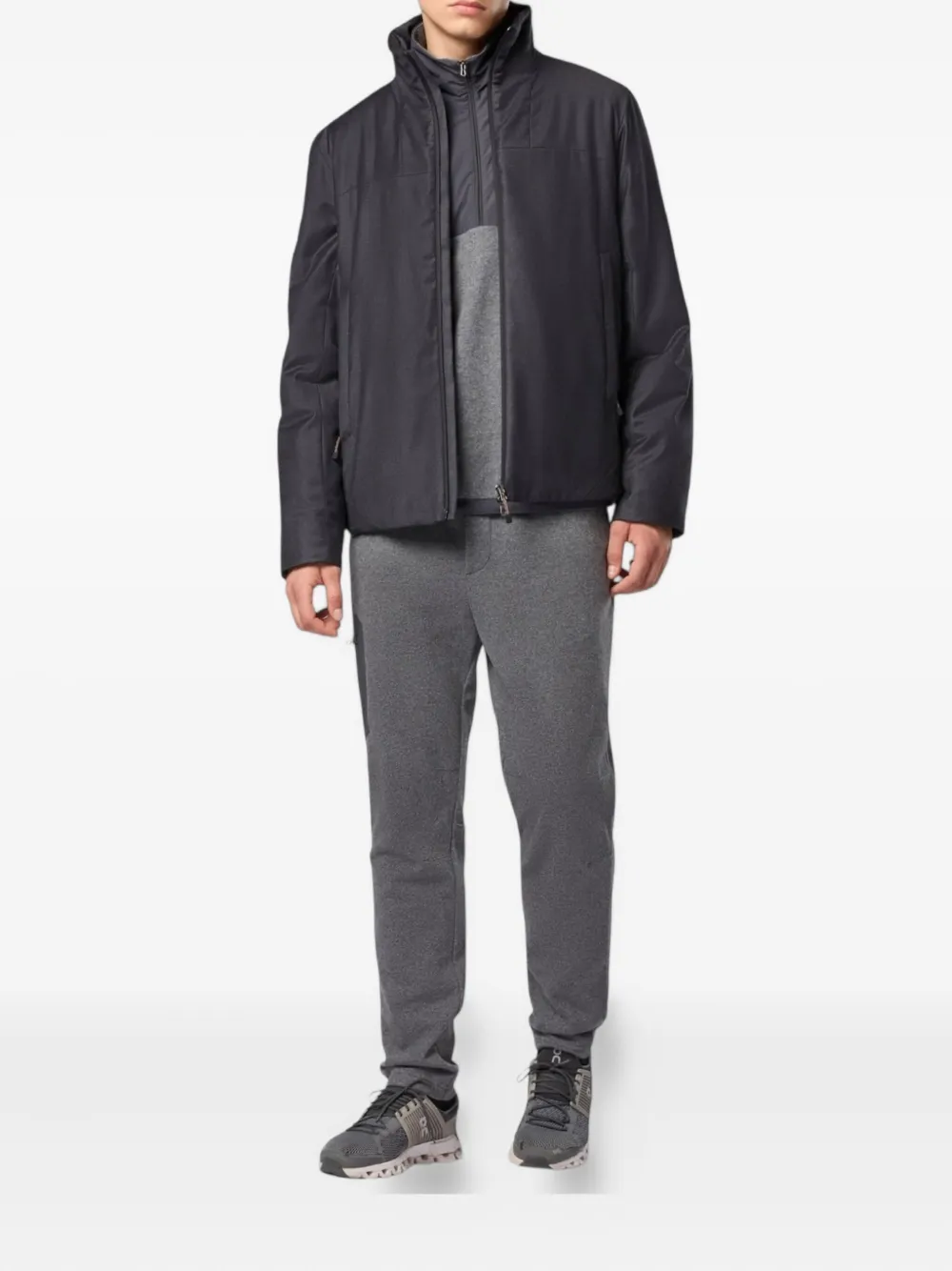 Sease Padded Virgin Wool And Silk-blend Flannel Jacket In Black