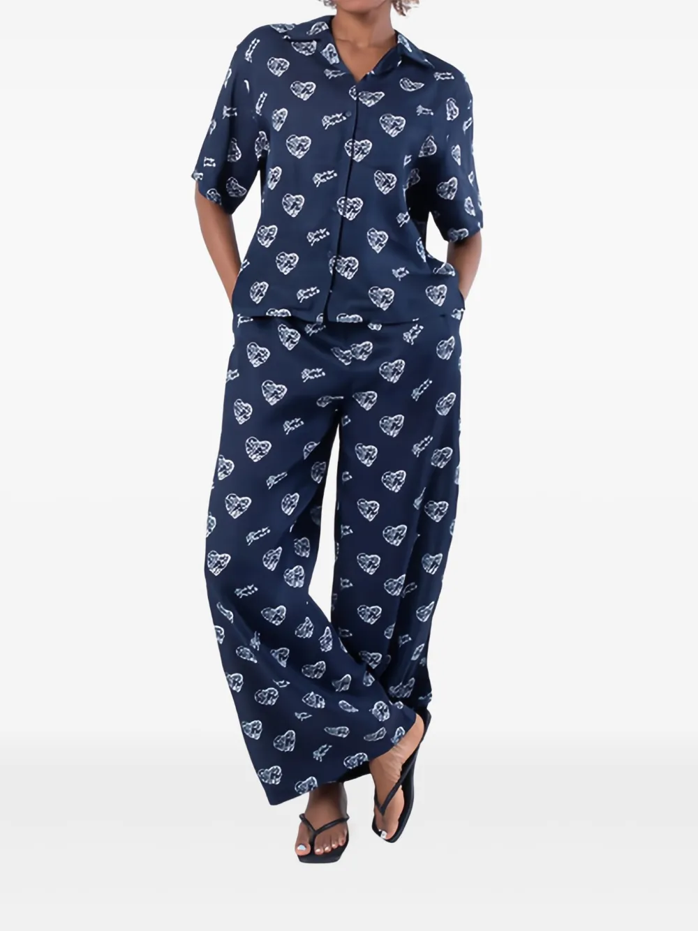 Kenzo heart-print shirt - Blauw