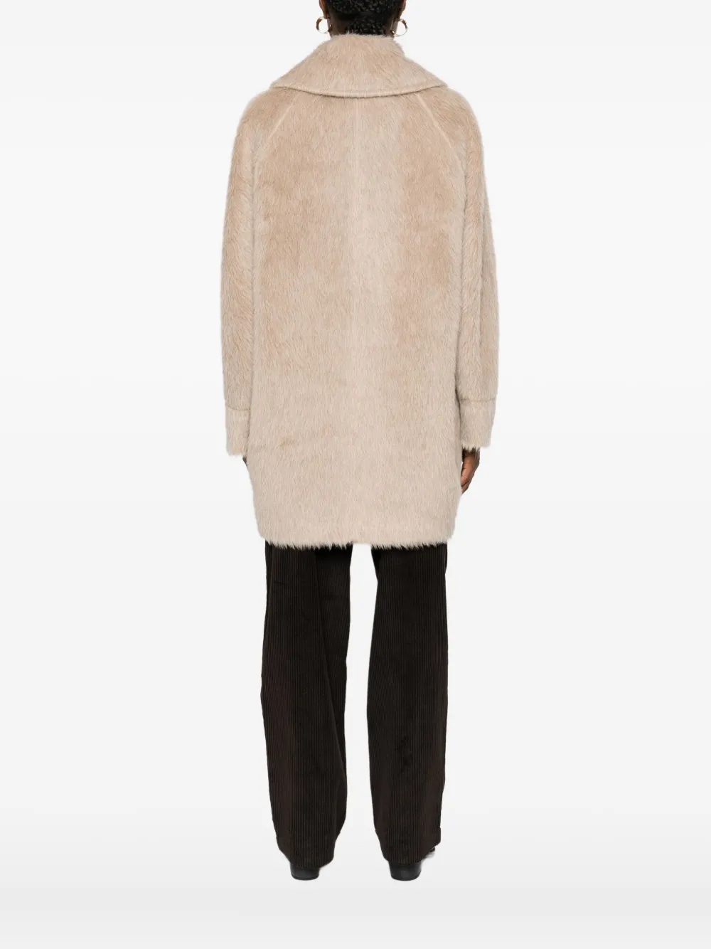 Tagliatore Double-breasted Alpaca-wool Blend Coat With Wide Lapels In Brown