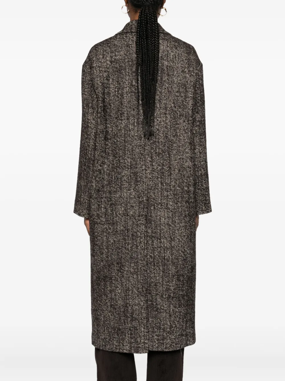 Tagliatore Double-breasted Brown Wool Blend Coat In Brown