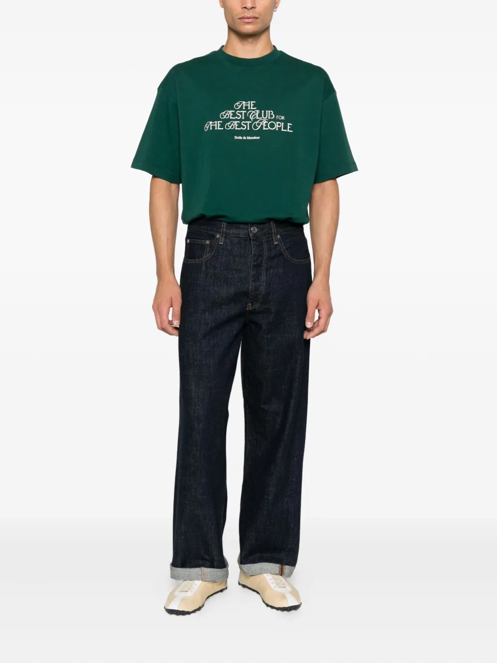 Drôle De Monsieur T-shirt met grafische print - Groen