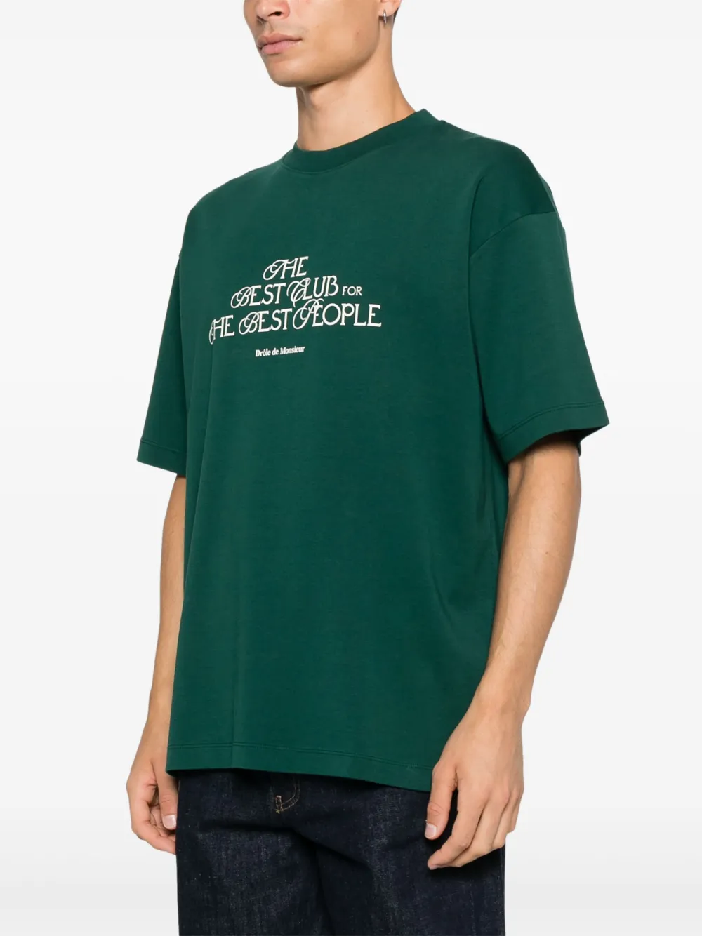 Drôle De Monsieur T-shirt met grafische print Groen