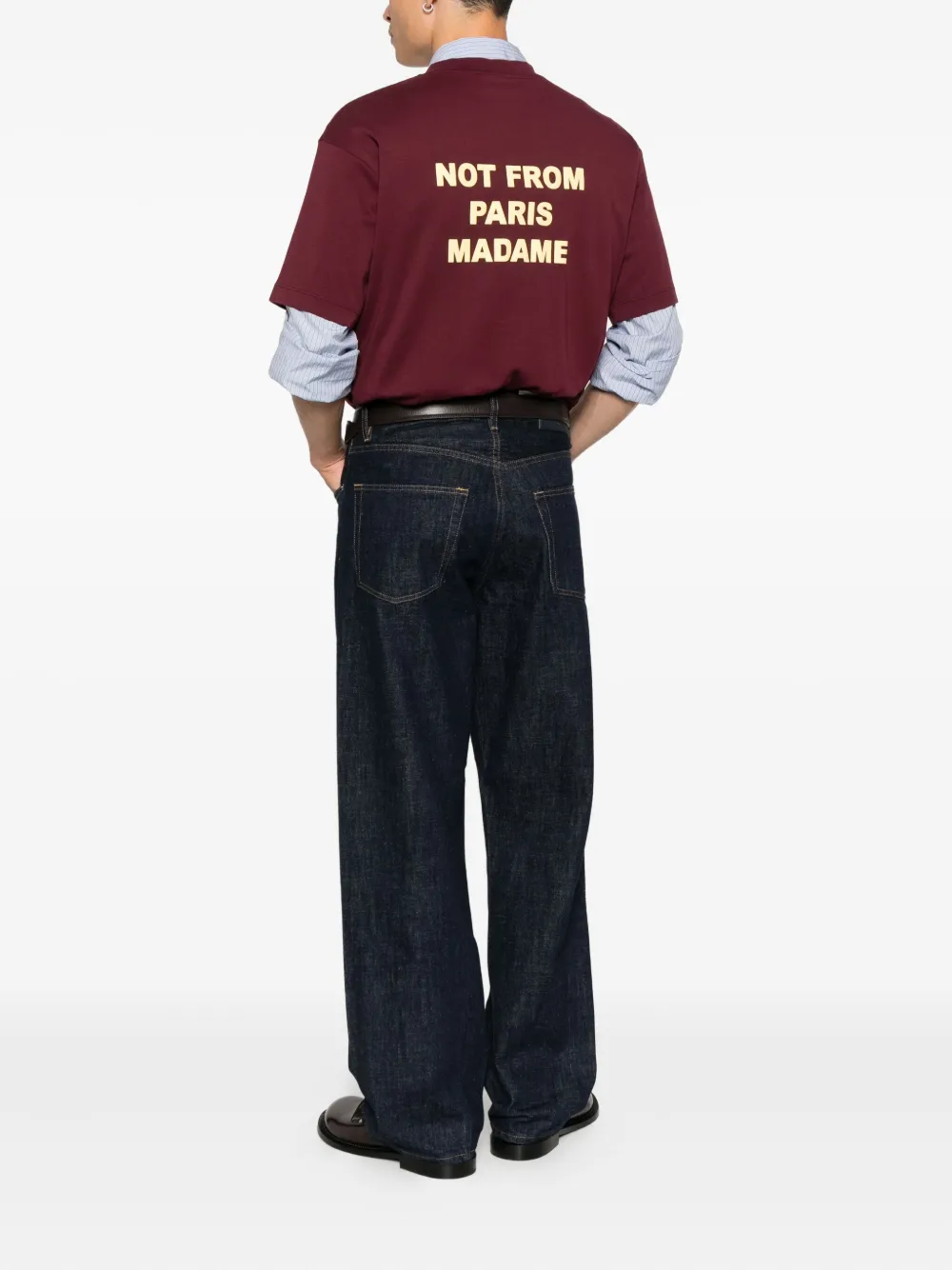 Drôle De Monsieur T-shirt met logodetail - Rood