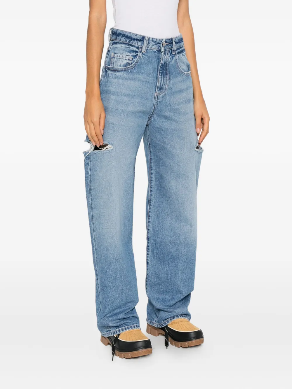 ICON DENIM Jeans met scheuren Blauw