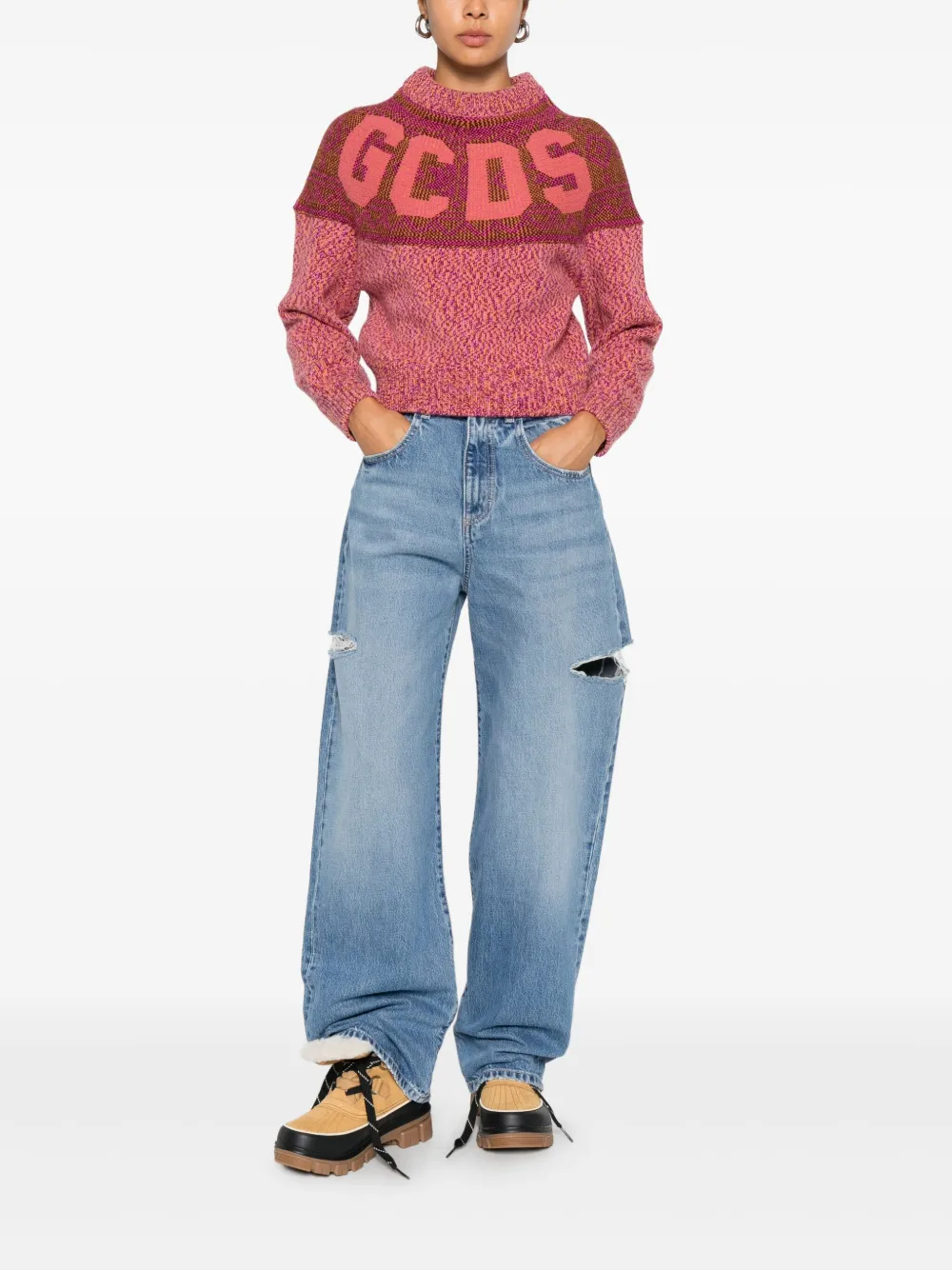ICON DENIM Jeans met scheuren - Blauw