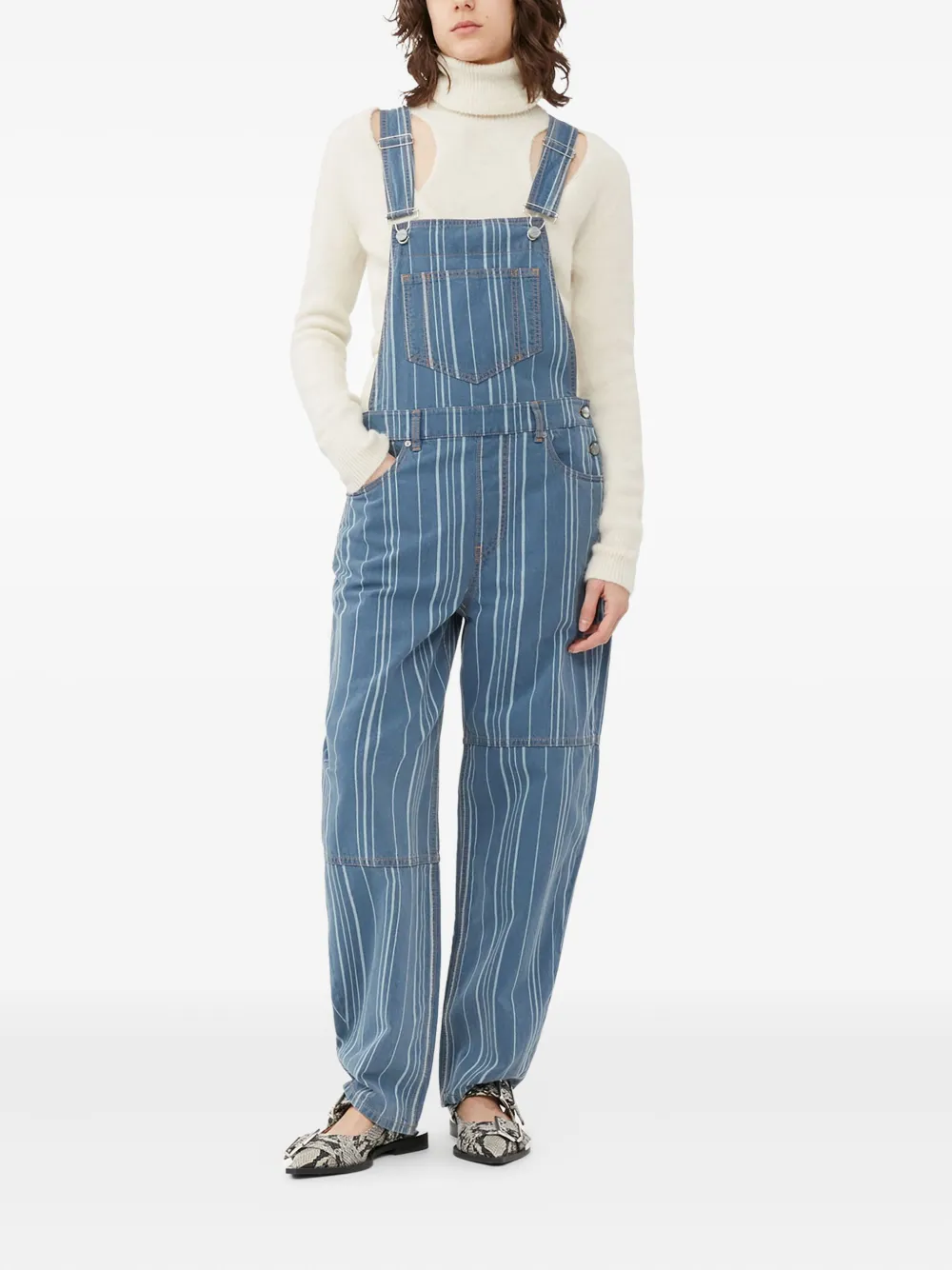 GANNI striped dungarees | Full Length | Image 2
