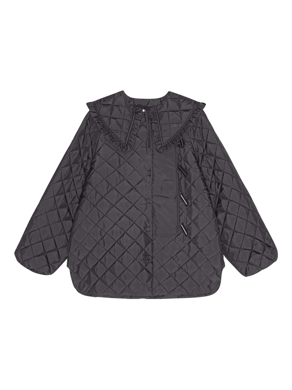 GANNI ruffled quilted jacket | Black | Image 1