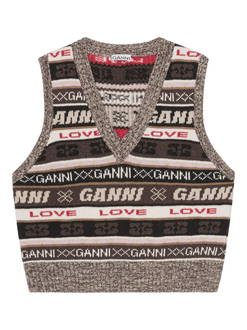 GANNI V-neck vest | Brown | Image 1