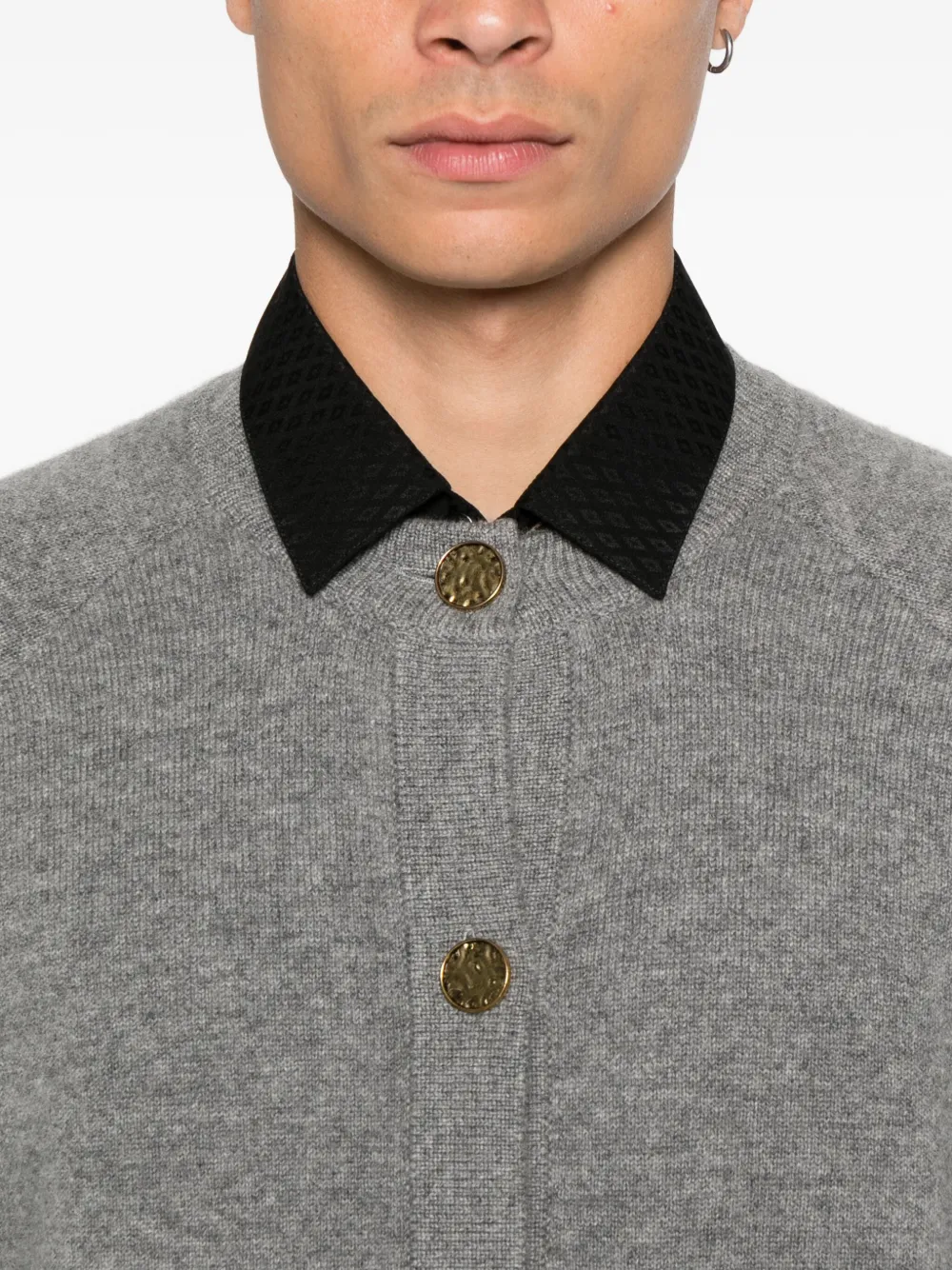 Totême Hammered Button Cardigan Grey Melange In Gray