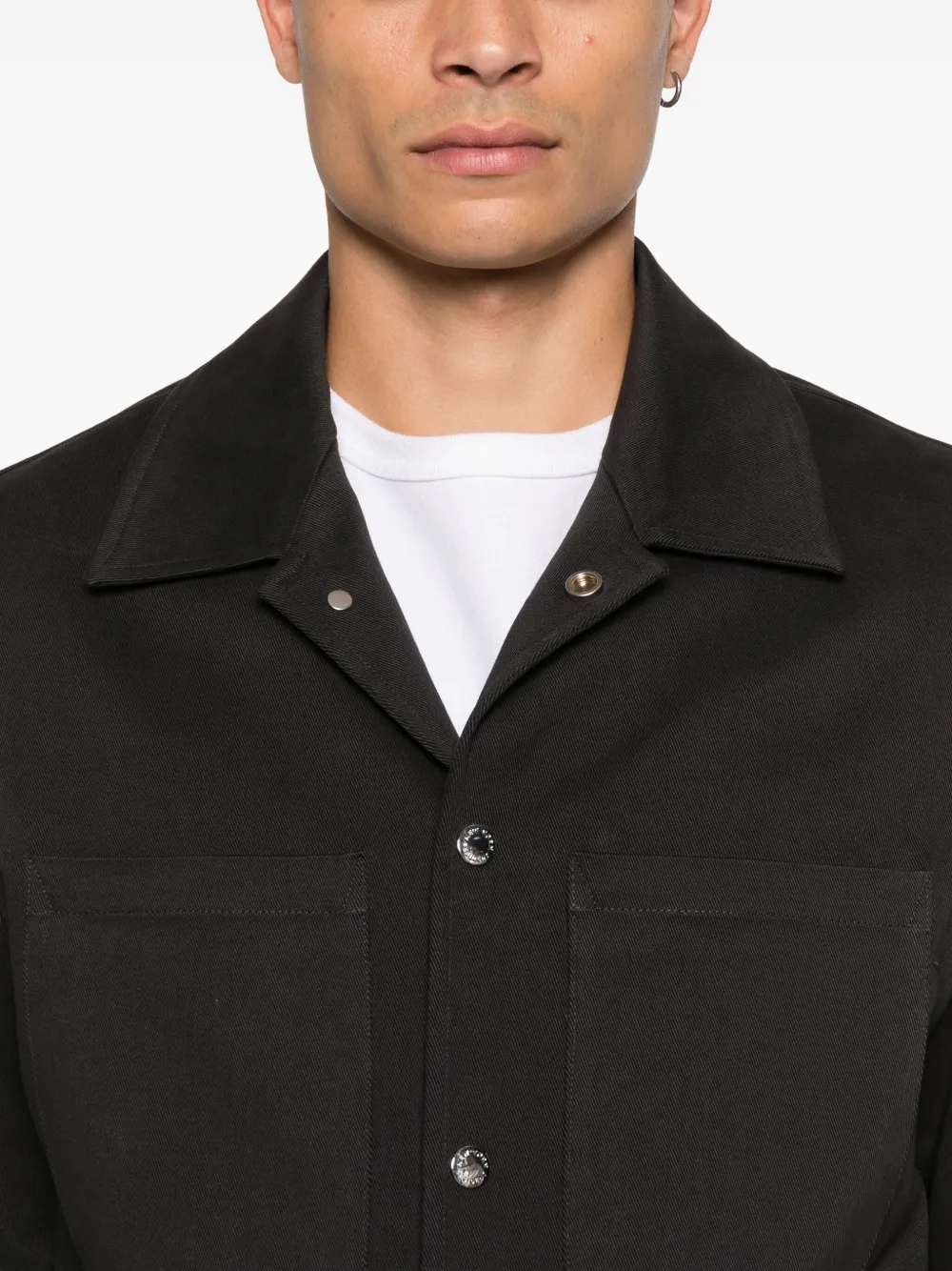 New York Resident Patch-pockets Shirt Jacket In Black