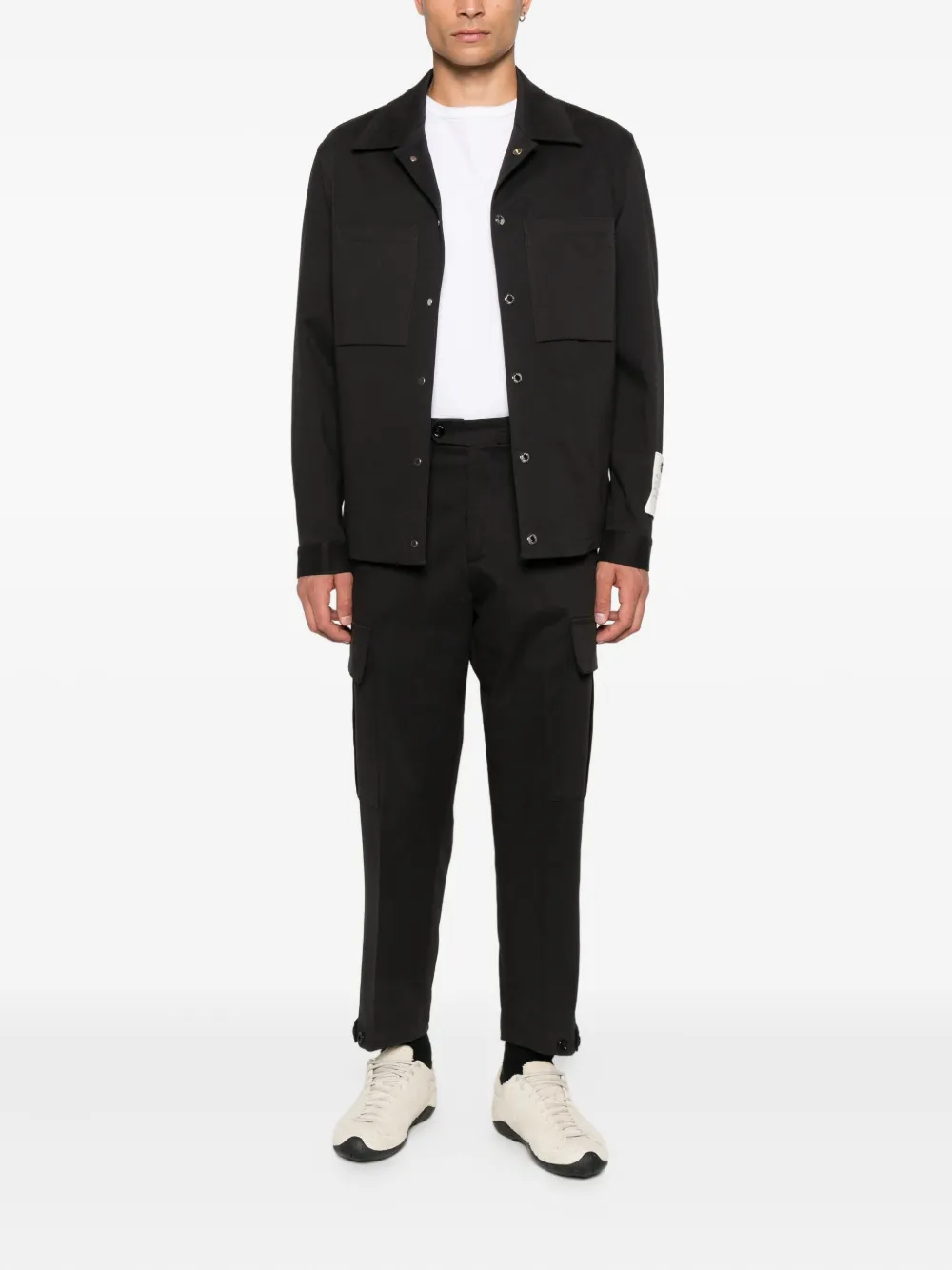 New York Resident Patch-pockets Shirt Jacket In Black