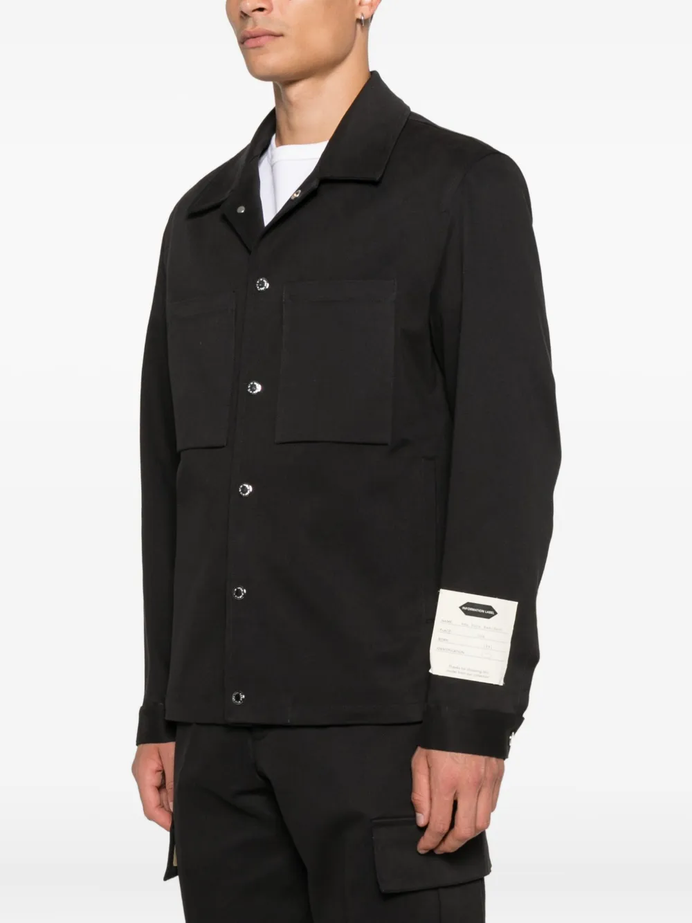 New York Resident Patch-pockets Shirt Jacket In Black