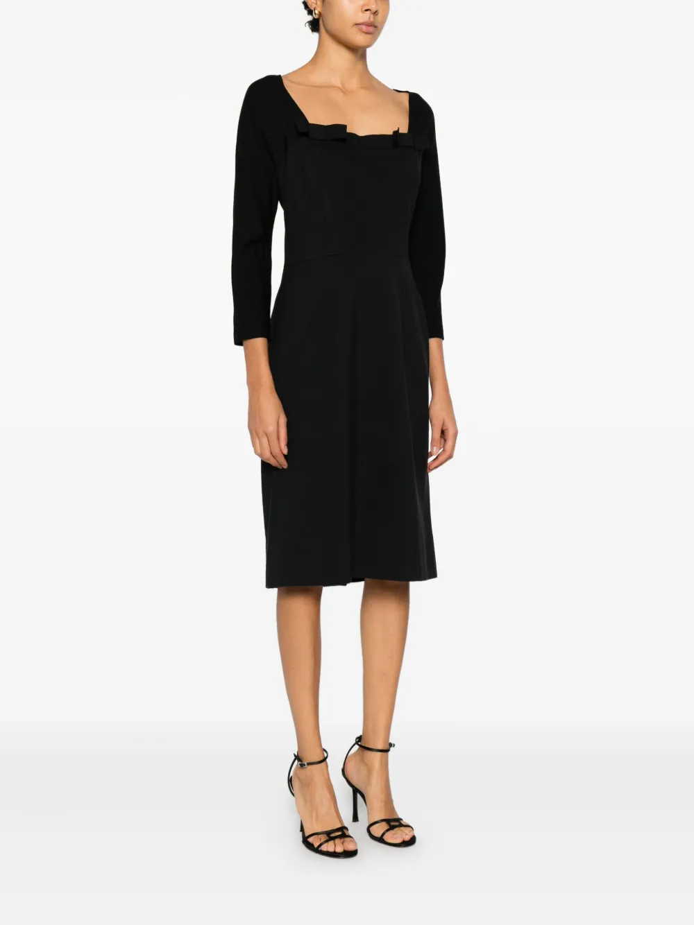 1950s Bow-Detailed Midi Dress