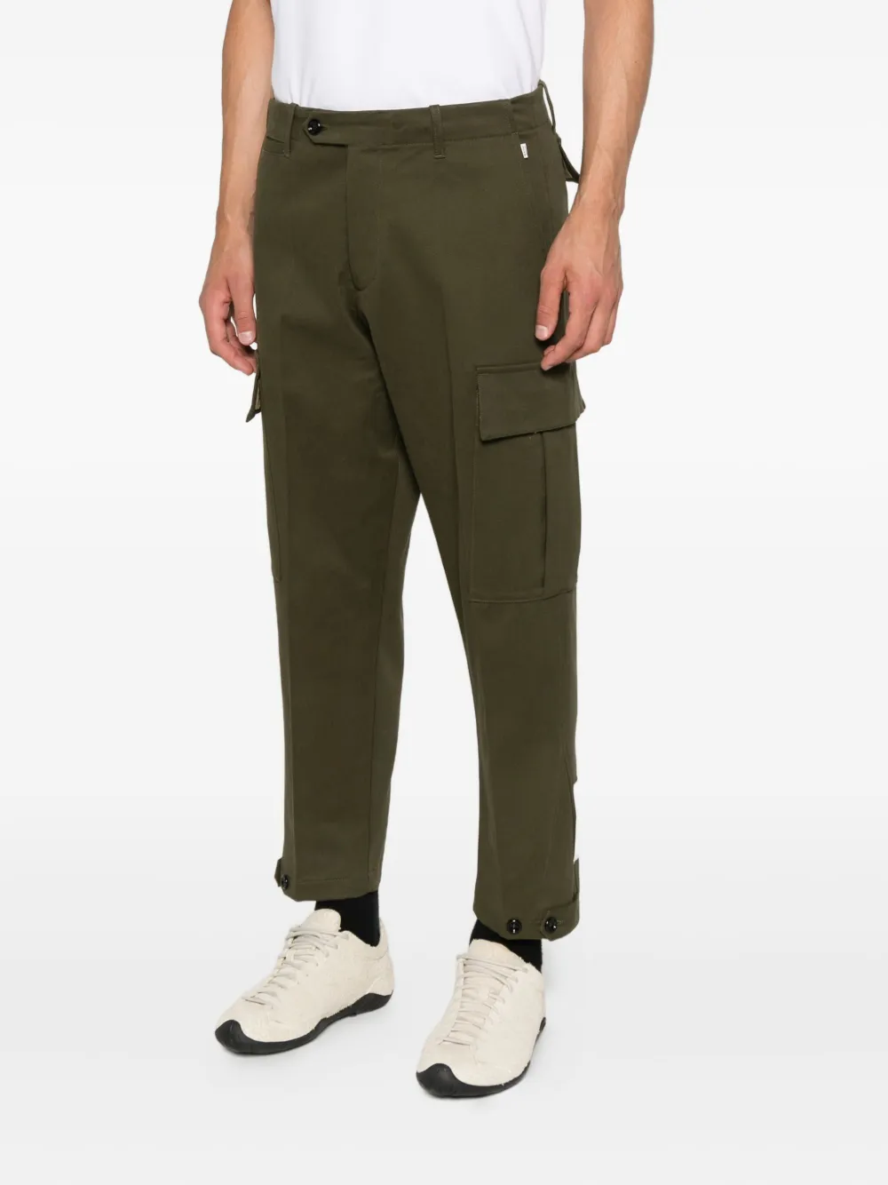 New York Resident Cargo-pockets Straight-leg Tousers In Green