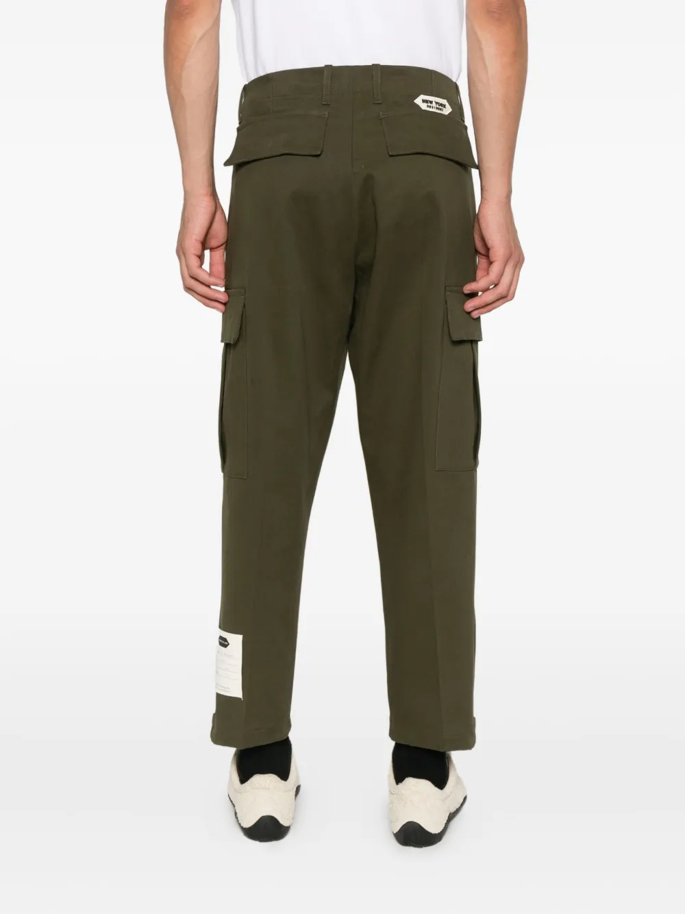 New York Resident Cargo-pockets Straight-leg Tousers In Green