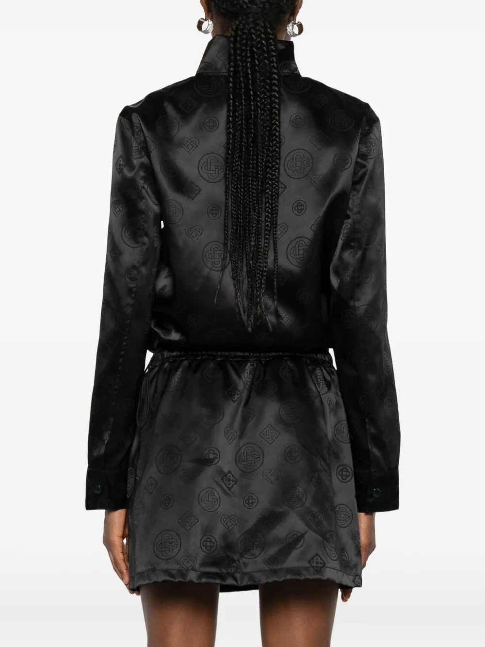 Casablanca Zippered Long-sleeved Casual Jacket In Black
