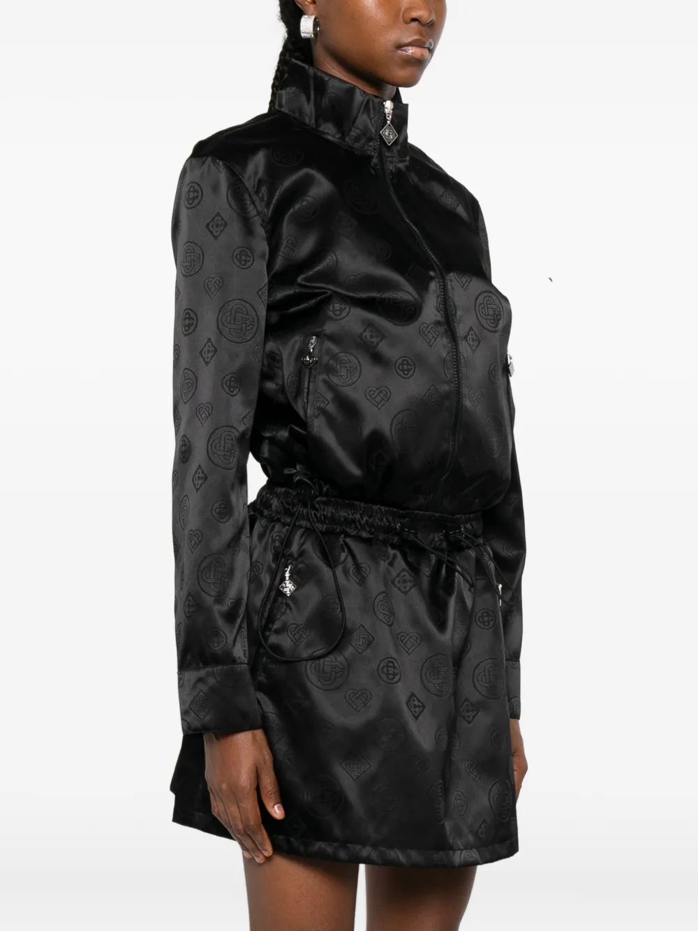 Casablanca Zippered Long-sleeved Casual Jacket In Black