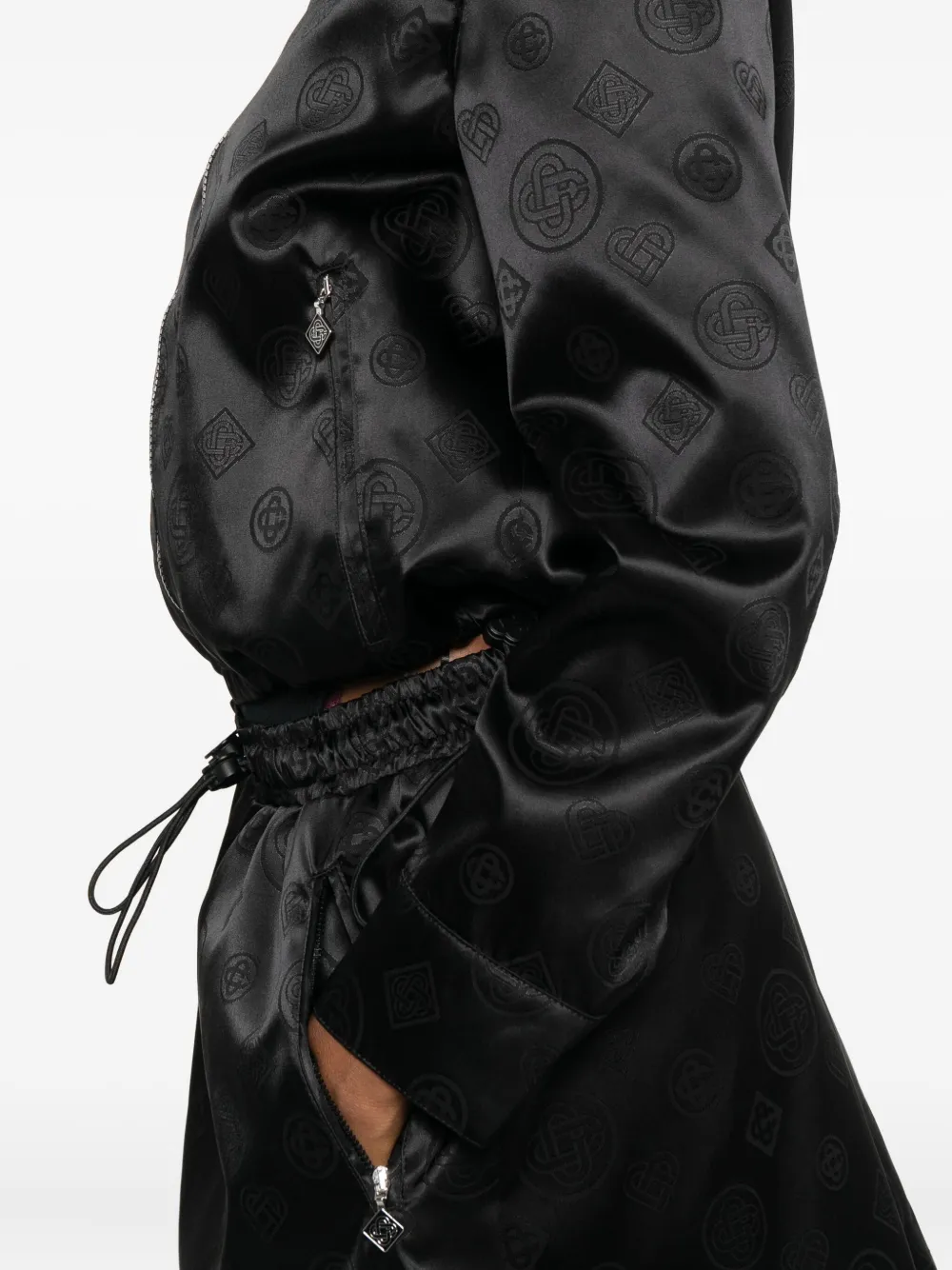 Casablanca Zippered Long-sleeved Casual Jacket In Black
