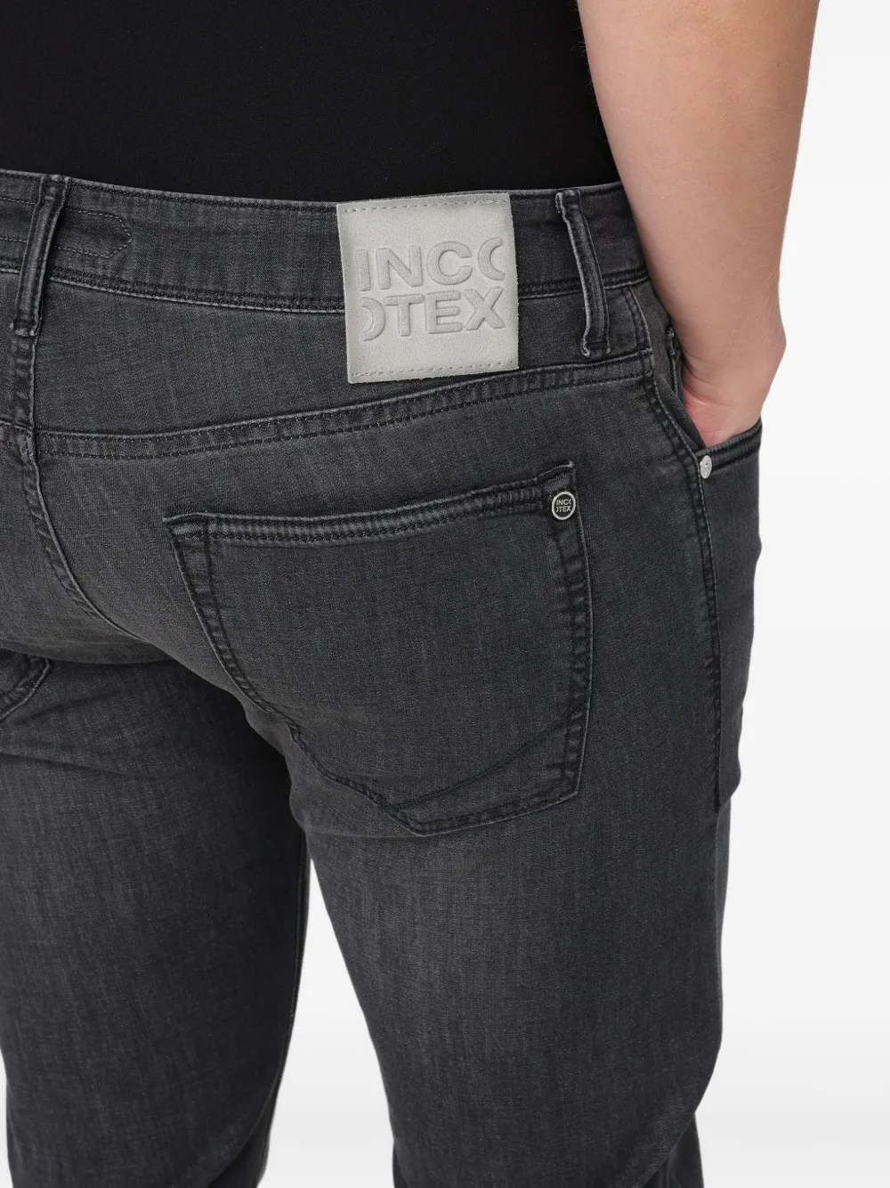 Incotex 5p Washed Jeans In Black
