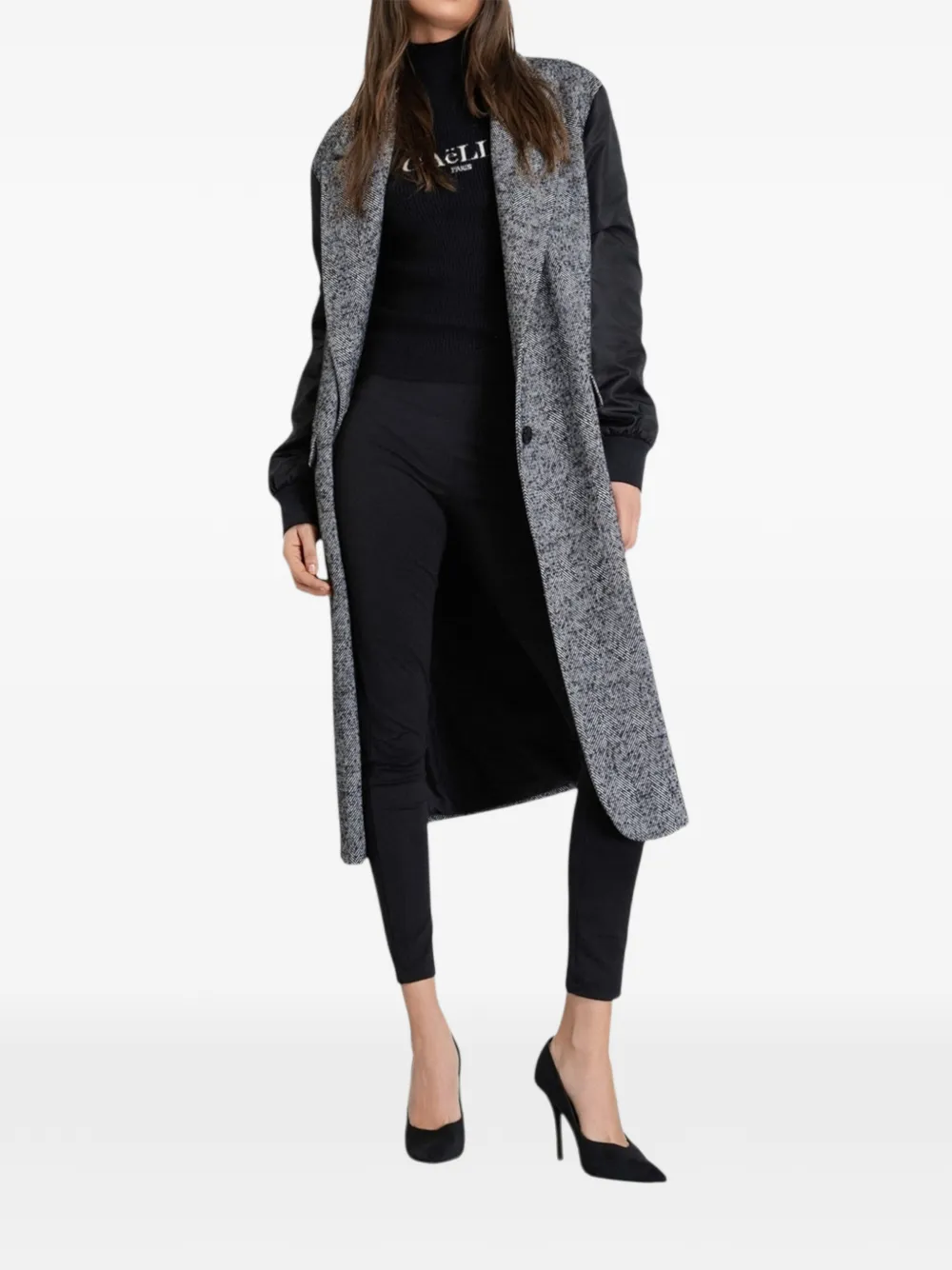 Gaelle herringbone sleeve coat | Grey | Image 1