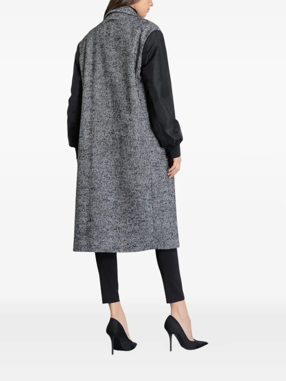  Gaelle Herringbone Sleeve Coat - Grey 