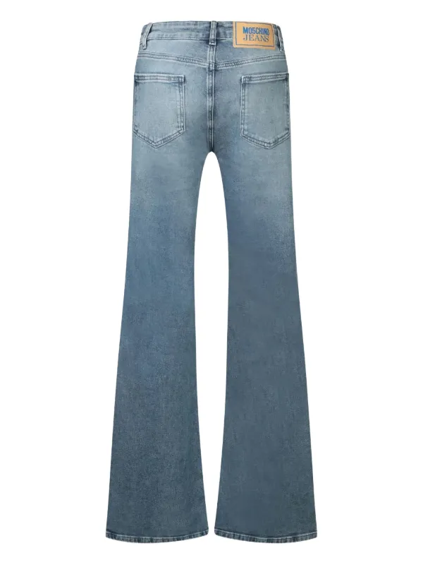 MOSCHINO JEANS ロゴパッチ ジーンズ | ブルー | FARFETCH JP