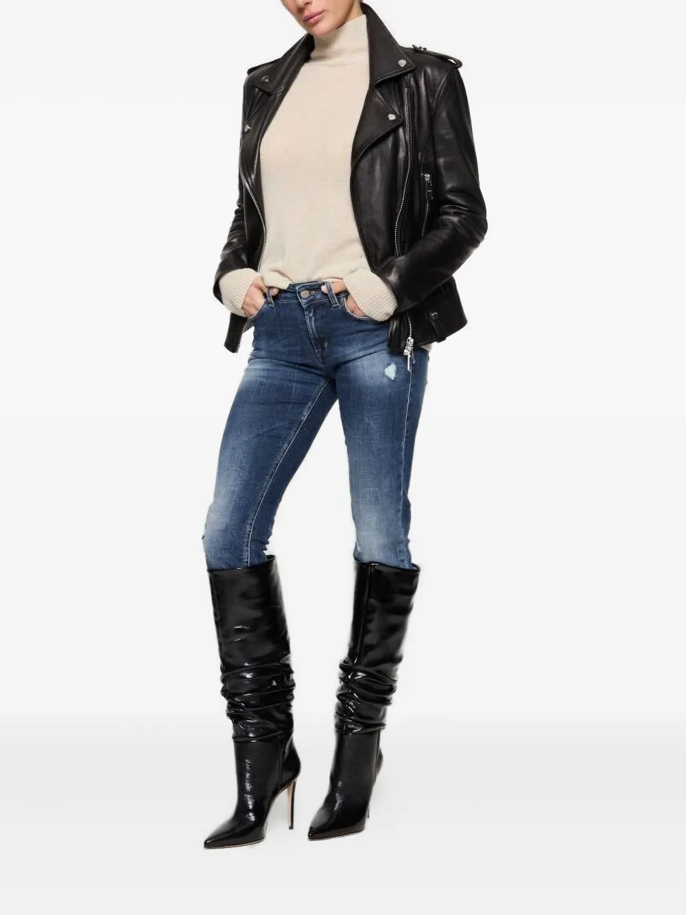 DONDUP Monroe distressed-effect jeans - Blauw