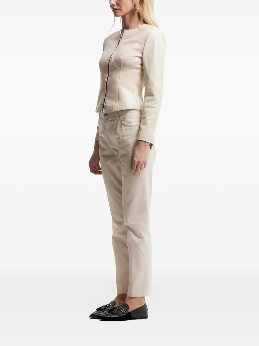 Kocca Beige Straight Trousers With Tailored Fit And Classic Button Closure In Neutral