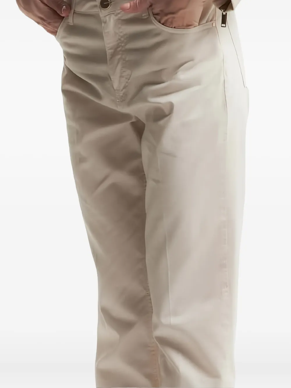 Kocca Beige Straight Trousers With Tailored Fit And Classic Button Closure In Neutral