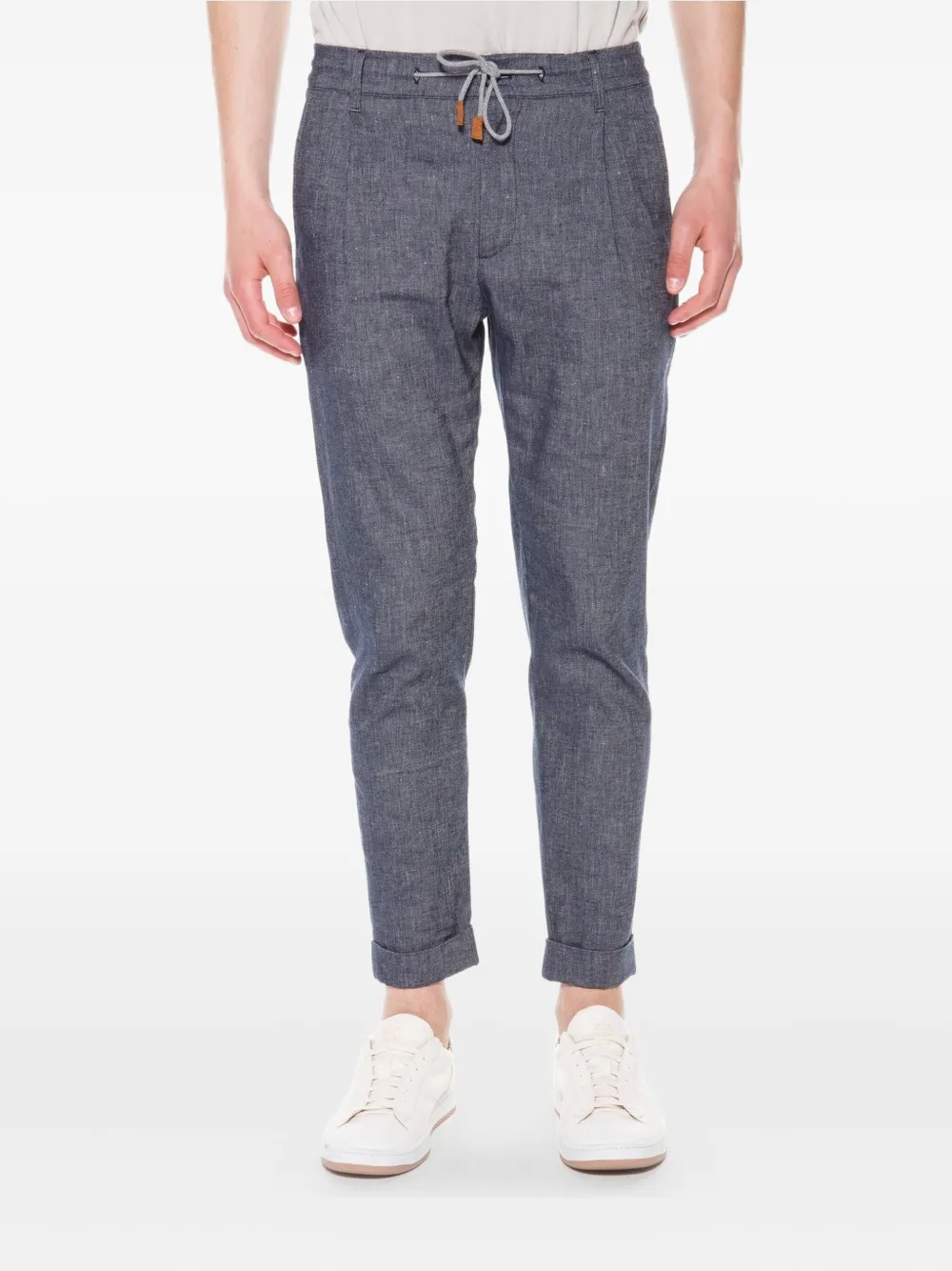 Eleventy drawstring pleated trousers - Blauw