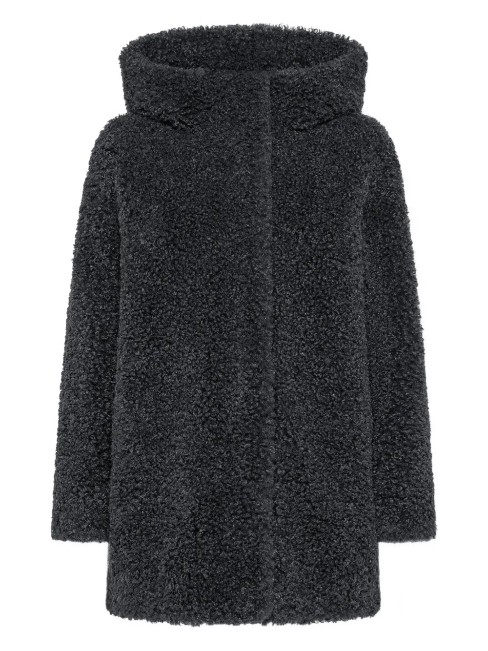 RRD hooded lamb coat | Black | Image 1