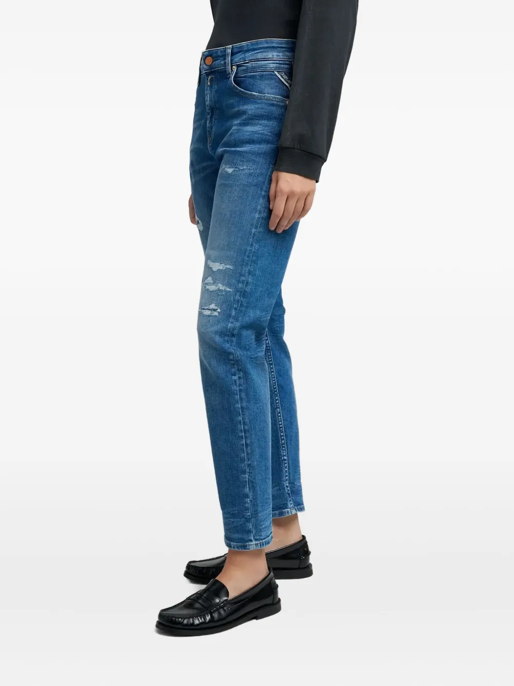Replay Marty Distressed Jeans In Blue