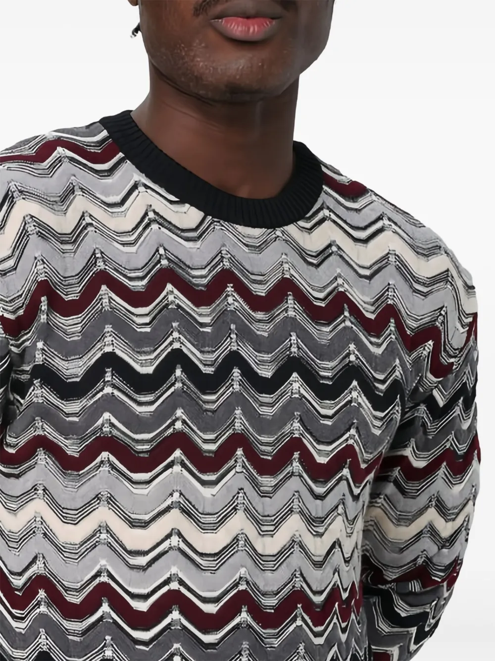 Missoni Trui met zigzag patroon en ronde hals Grijs
