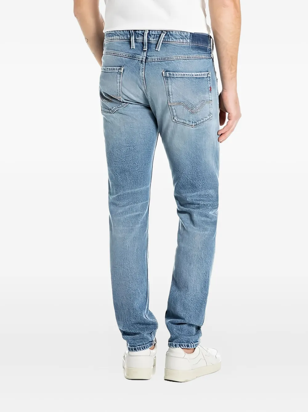 Replay Anbass jeans met opgestikte zak Blauw