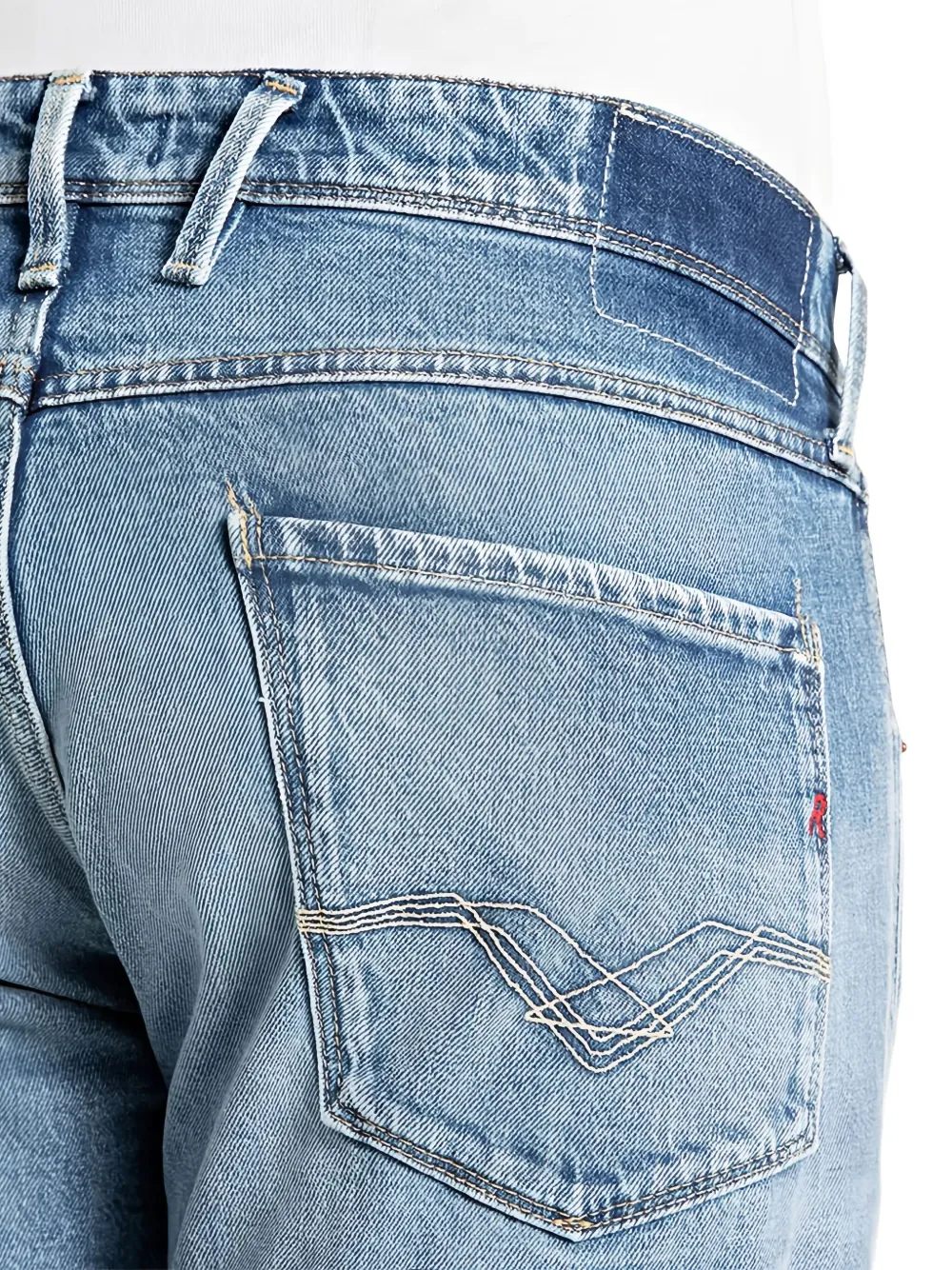 Replay Anbass jeans met opgestikte zak Blauw