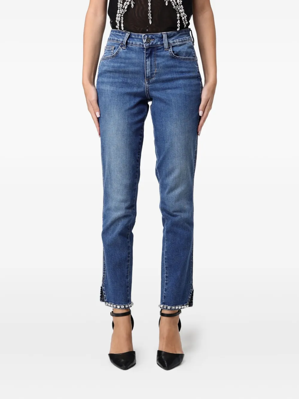 Liu •jo Embellished Jeans In Blue