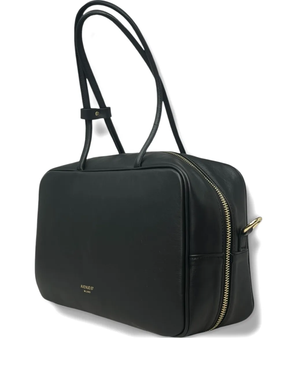Avenue 67 Trunky Nappa Leather Tote Bag In Black