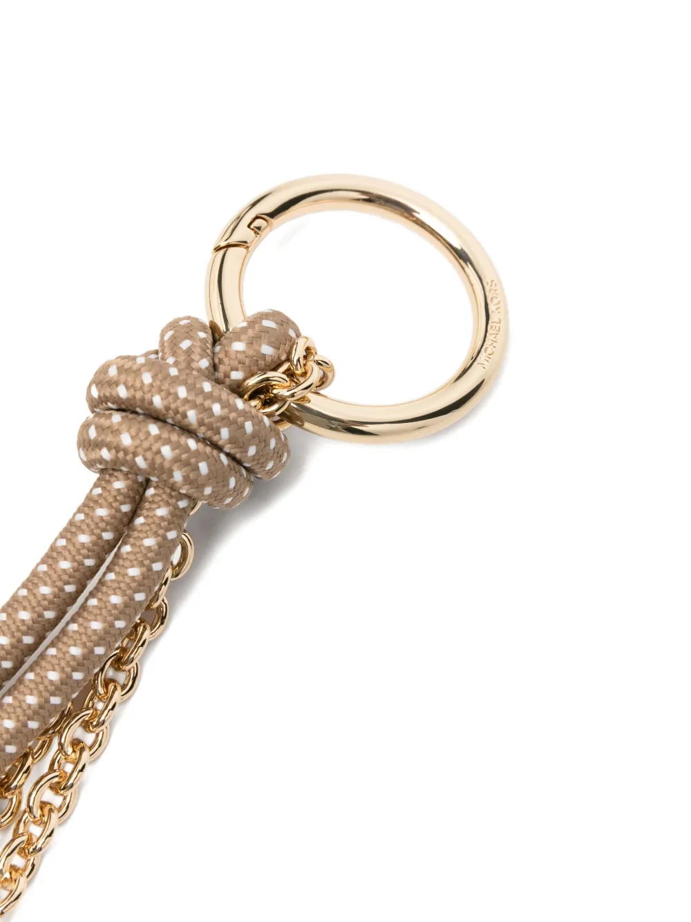 Michael Kors Knot-detail Keyring In Brown