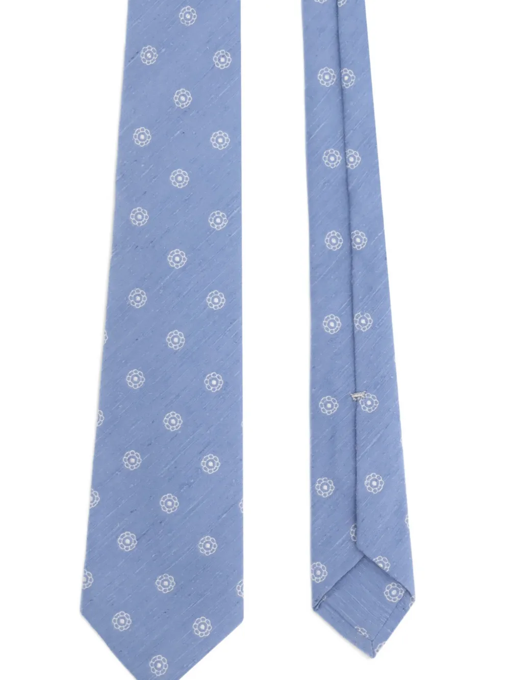 Kiton Flower Patterned Tie In Blue