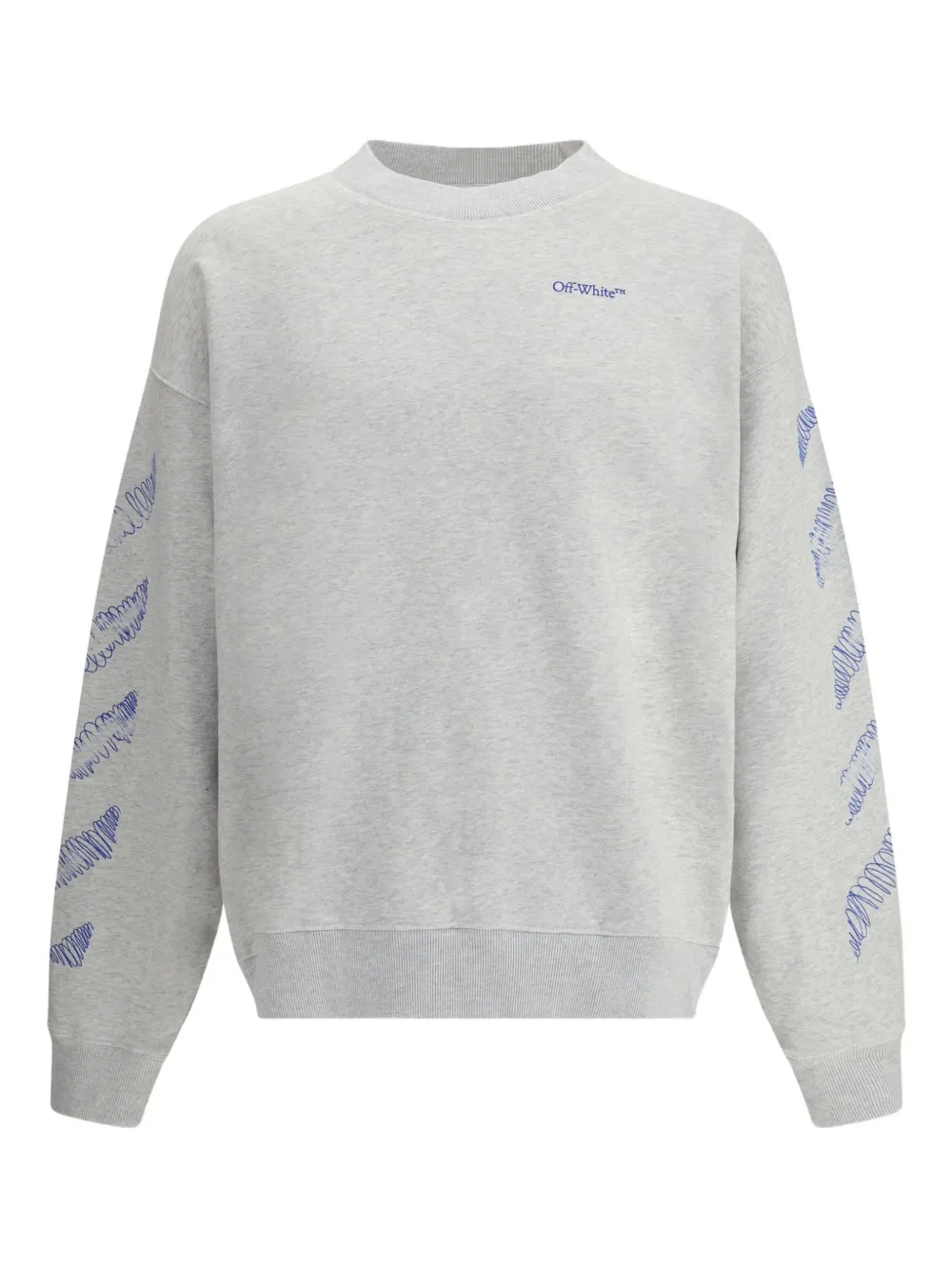 Off-white Scribble Diag Skate Crewneck In Gray
