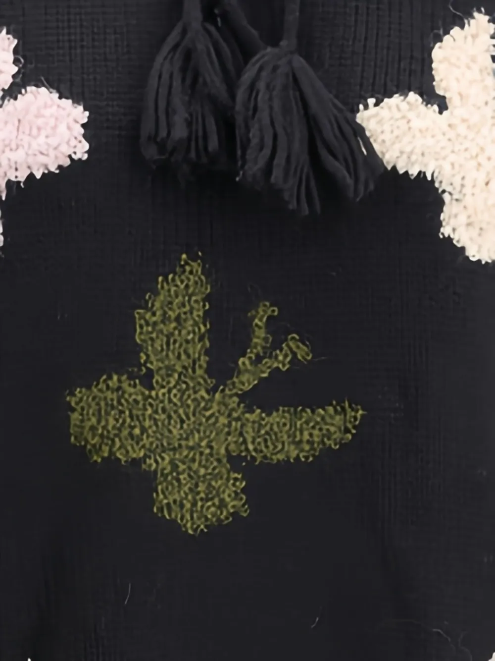 Baziszt Bowrain Tassel Butterfly Sweater In Black
