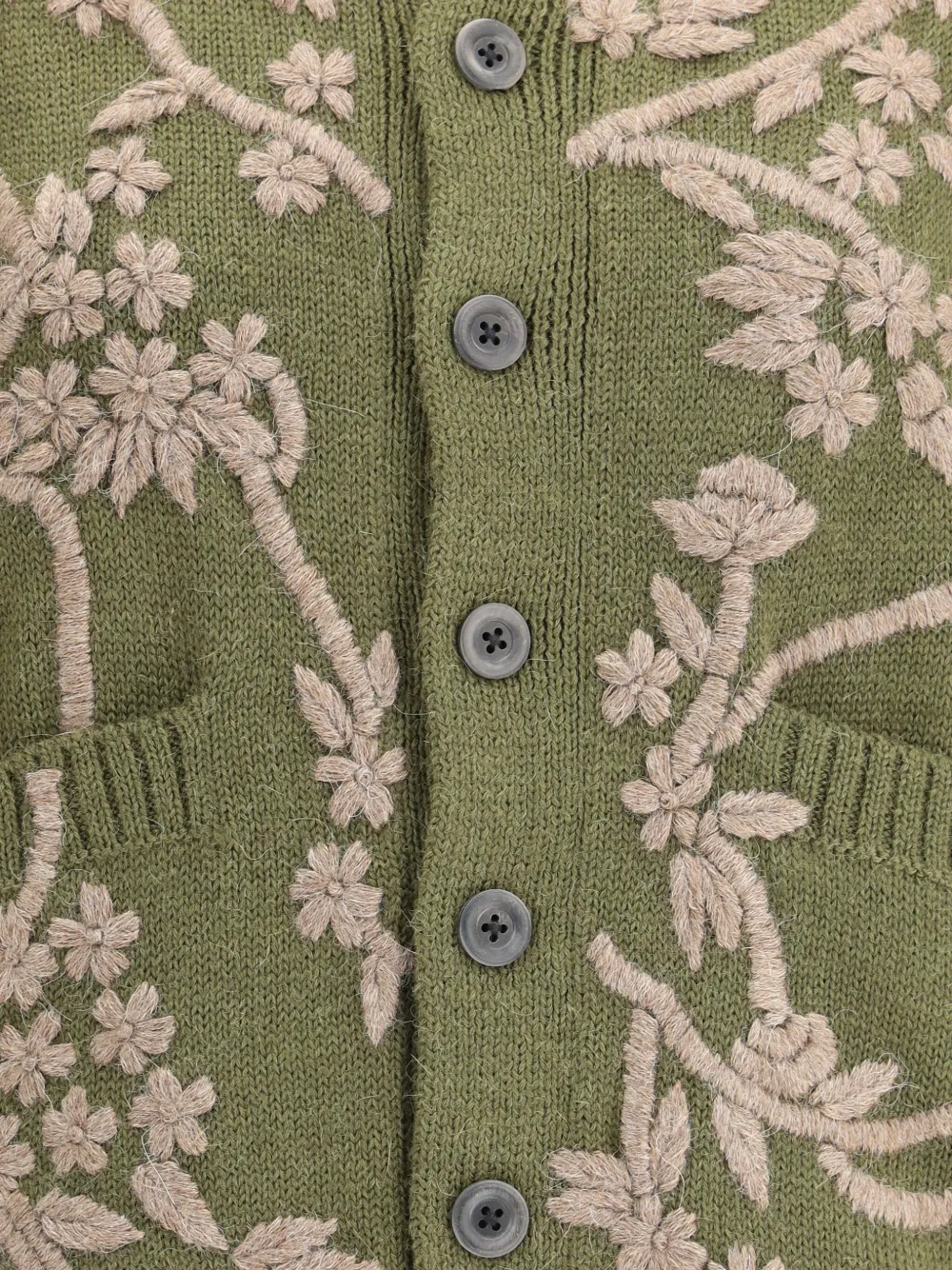 Baziszt Blossom Floral Cardigan In Gray