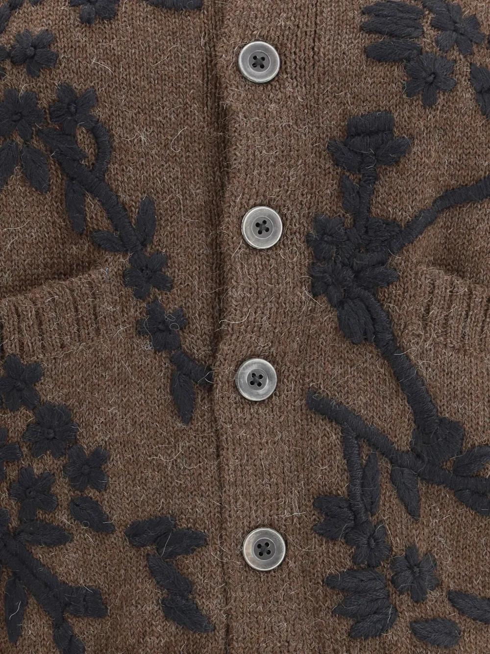 Baziszt Blossom Floral Cardigan In Green