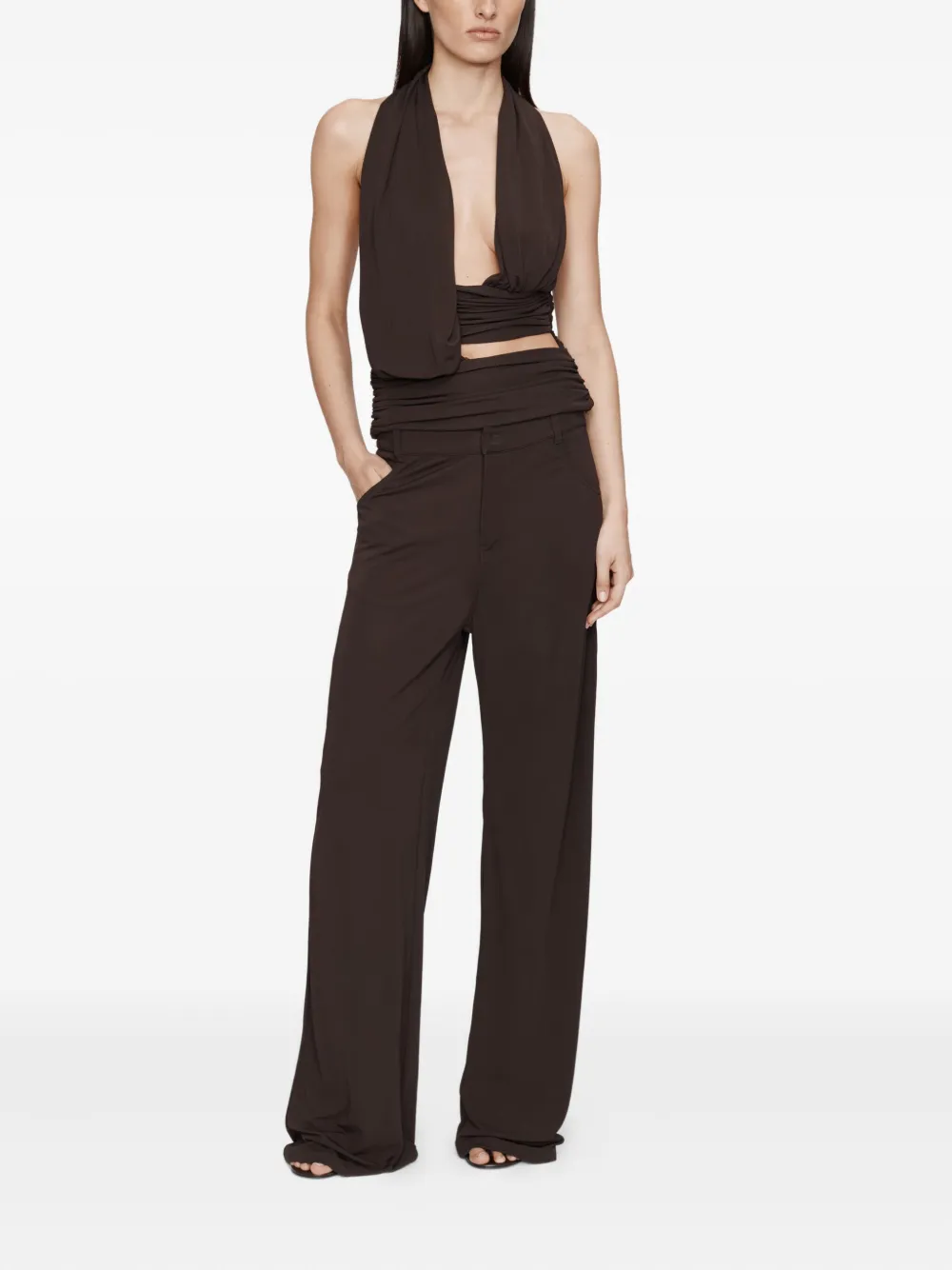 Christopher Esber Jersey broek - Bruin