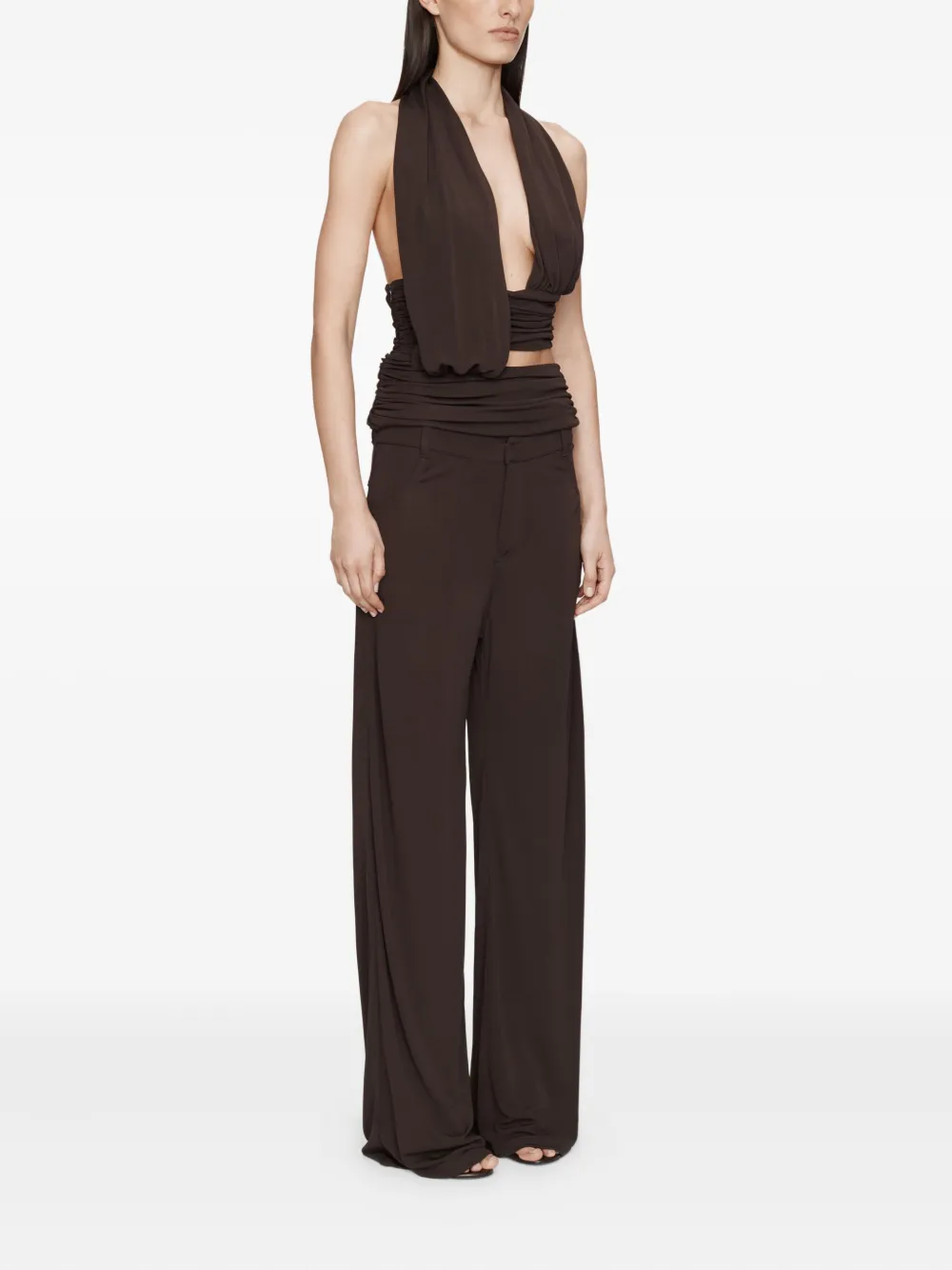 Christopher Esber Jersey broek Bruin