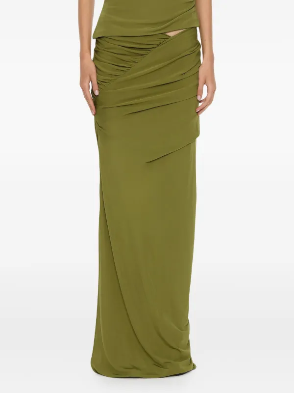 Christopher Esber Christo Draped Jersey Maxi Skirt in Green